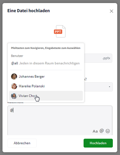 Taggen beim Dateiupload