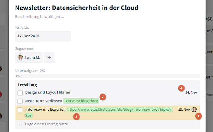 Übernommende Inhalte