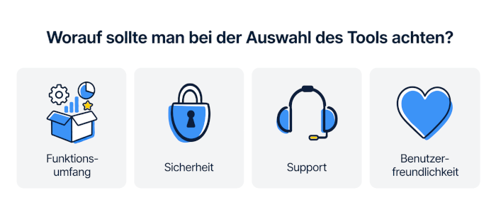 Vier wichtige Kriterien bei der Tool Auswahl
