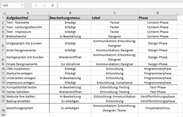 Beispieltabelle