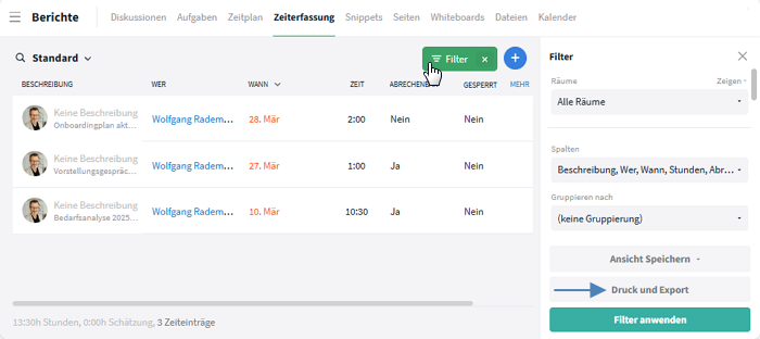 Export und Druck