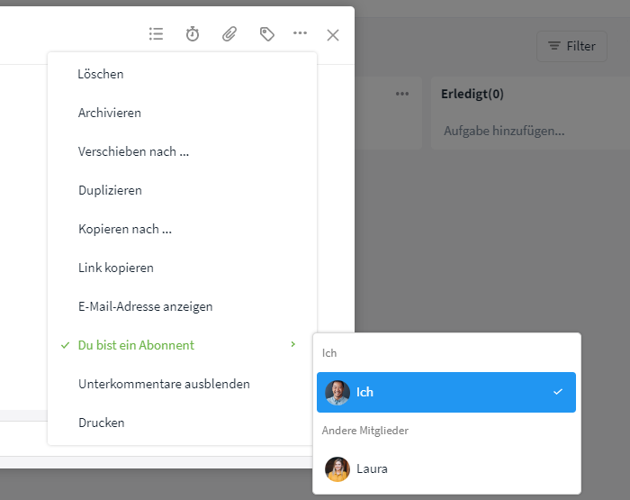 Abonnent hinzufügen