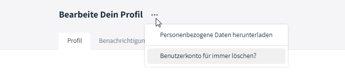 Benutzerkonto für immer löschen