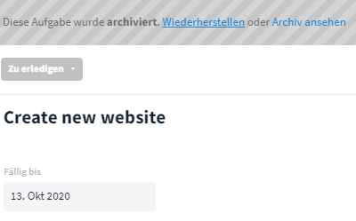 Archivierten Eintrag wiederherstellen