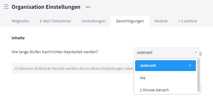 Berechtigungen Nachrichten bearbeiten / löschen
