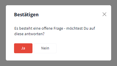 Abfrage, ob die offene Frage beantwortet werden soll