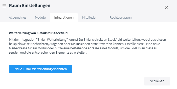 Neue E-Mail-Weiterleitung