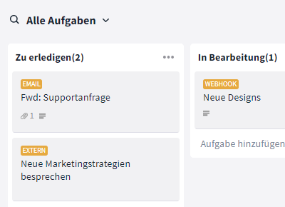 Automatisch angehängte Labels