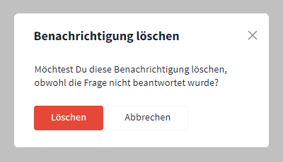 Abfrage Direkte Frage löschen