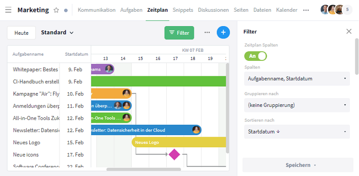 Spalten im Filter abändern