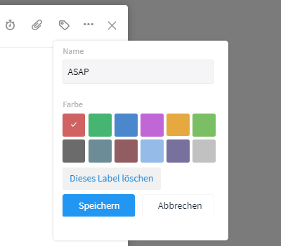 Label-Optionen