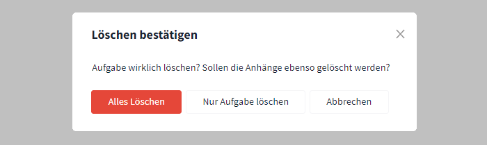 Löschen Sicherheitsabfrage