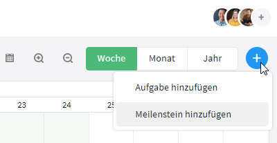 Meilenstein im Zeitplan hinzufügen