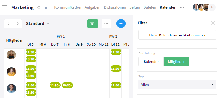 Mitgliederansicht