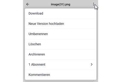 Datei bearbeiten in der Mobile App