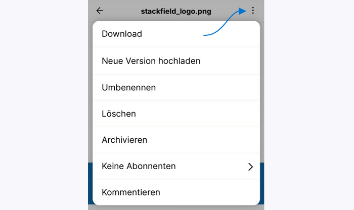 Datei bearbeiten in der Mobile App