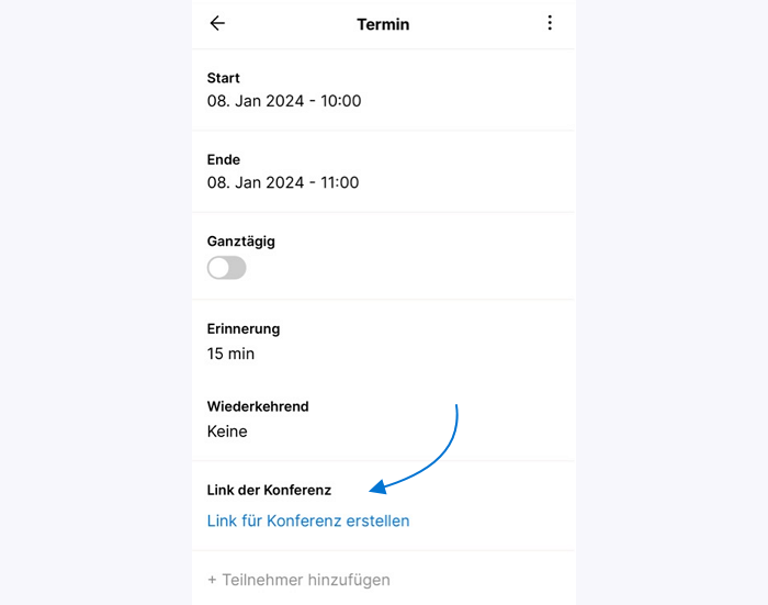 Link in der Mobile App erstellen