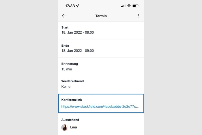 Link in der Mobile App
