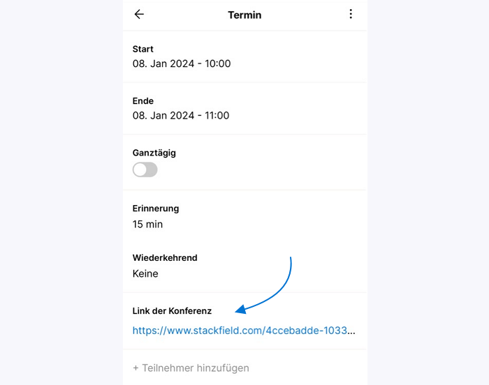 Link in der Mobile App