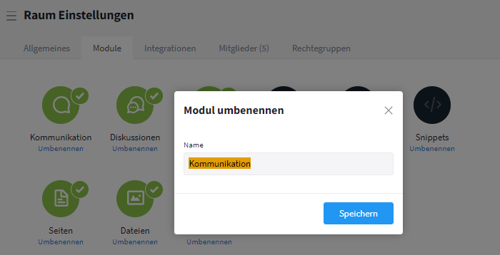 Modul umbenennen