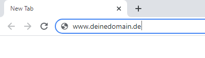 Eigene Domain in die Suchleiste eingeben