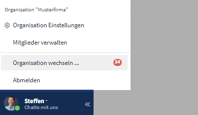 Organisation wechseln