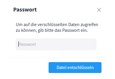 Ende-zu-Ende verschlüsselter Raum: Empfänger gibt Passwort / Schlüssel nachträglich ein