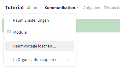 Raumvorlage unwiderruflich löschen