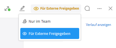 Seite für Externe freigeben