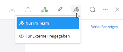 Seite nur für das Team freigeben