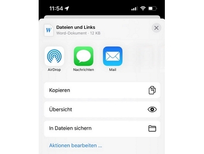Speicherort der Datei wählen