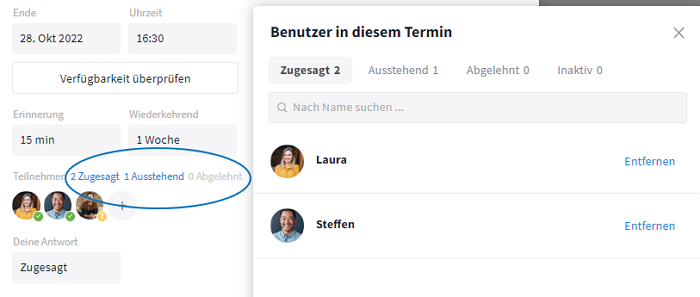 Nutzer im Termin