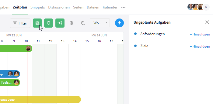 Ungeplante Aufgaben hinzufügen