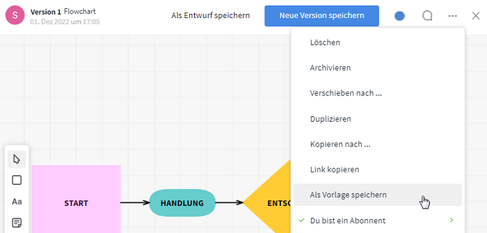 Whiteboard als Vorlage speichern