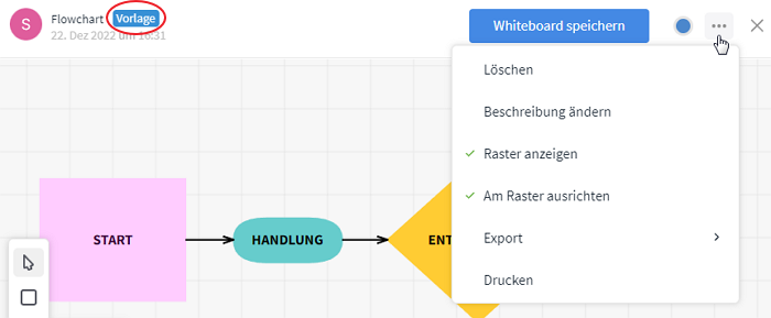 Whiteboardvorlage bearbeiten