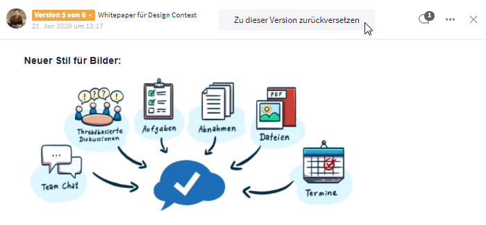 Seite zu einer alten Version zurücksetzen lassen