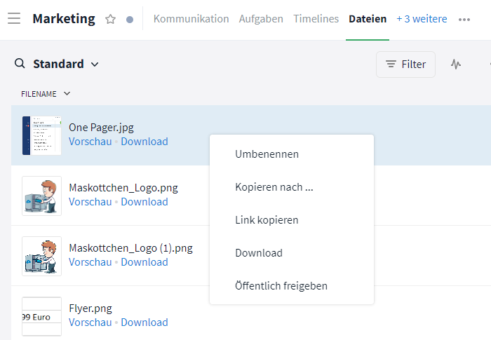 Option Öffentlich freigeben