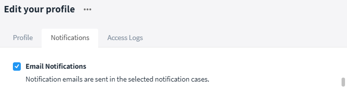 Enable / disable email notifications