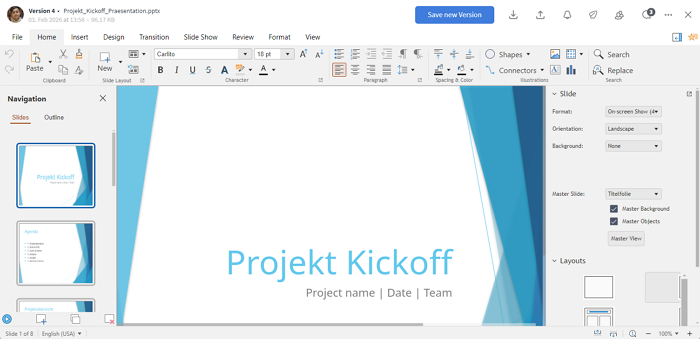 Example presentation document