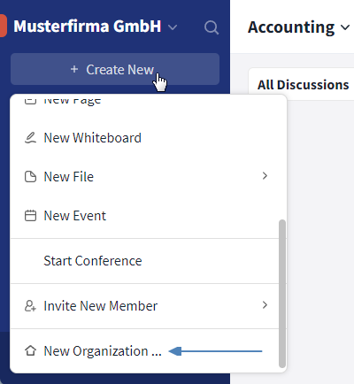 Create a trial organization
