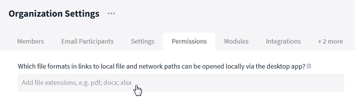 Define file extensions for local links