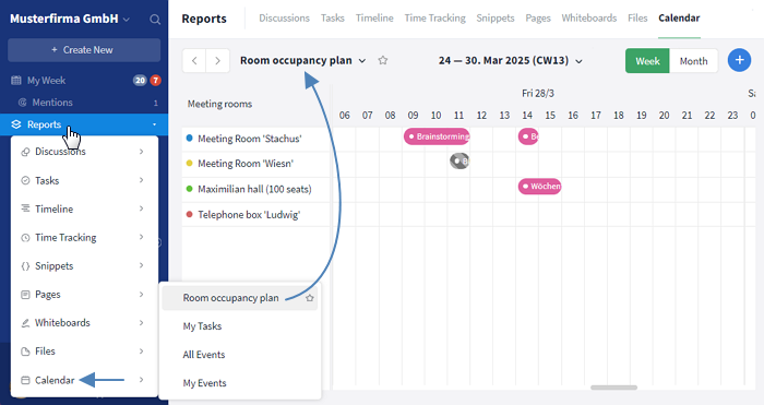Occupancy plan in the reports
