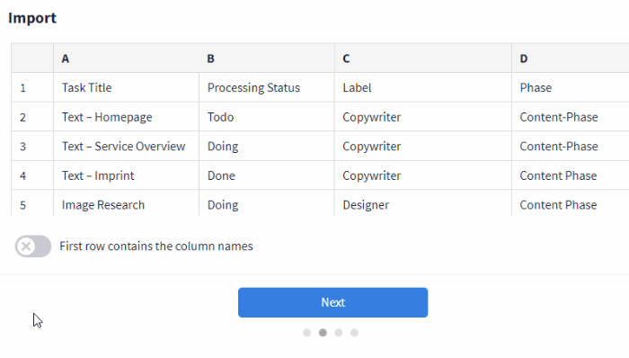 Activate column names