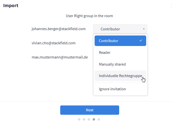 User assignment during the import