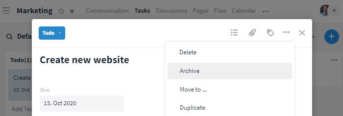 Archiving in opened state