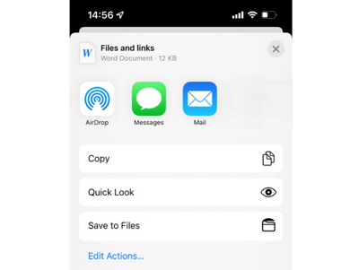 Choose storage location of the file