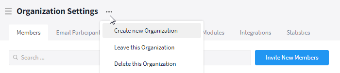 Create a new organization