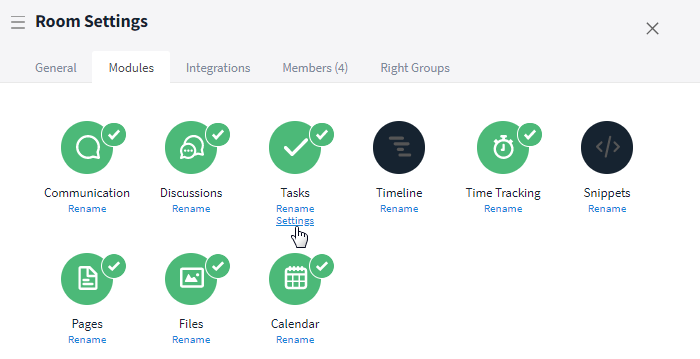 Accessing the management of all custom fields of the room