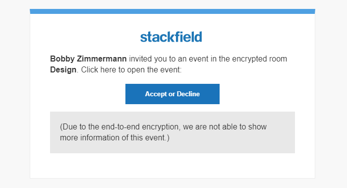 Example: Email notification from an end-to-end encrypted room