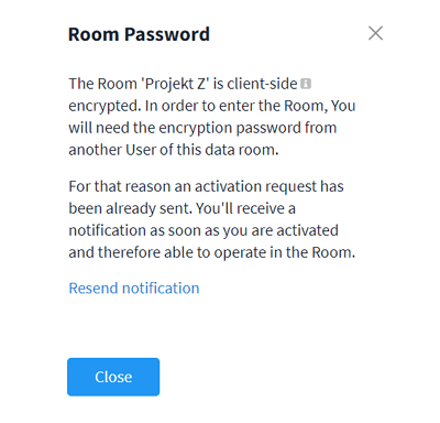 Missing room password